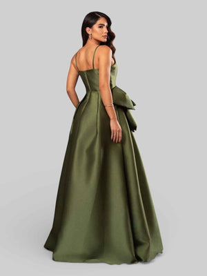 Vestido de Festa Longo com Laço e Fenda Penelope