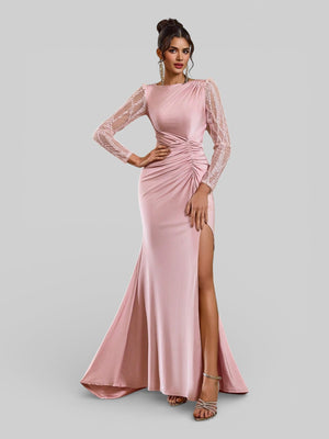 Vestido de Festa Manga Longa Drapeado Eva - Aurea Dress