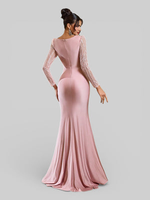 Vestido de Festa Manga Longa Drapeado Eva - Aurea Dress