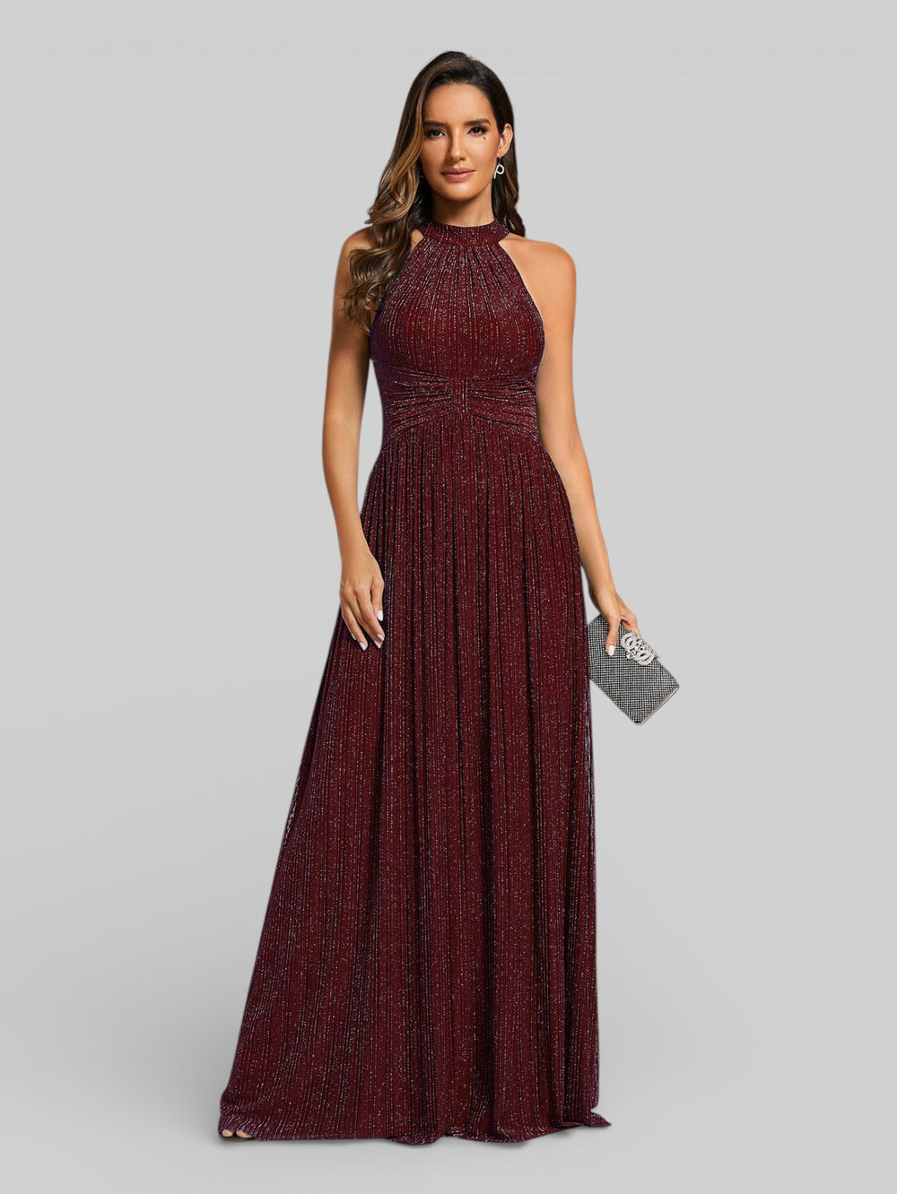 Vestido Longo de Festa Gola Americana Fontenelle