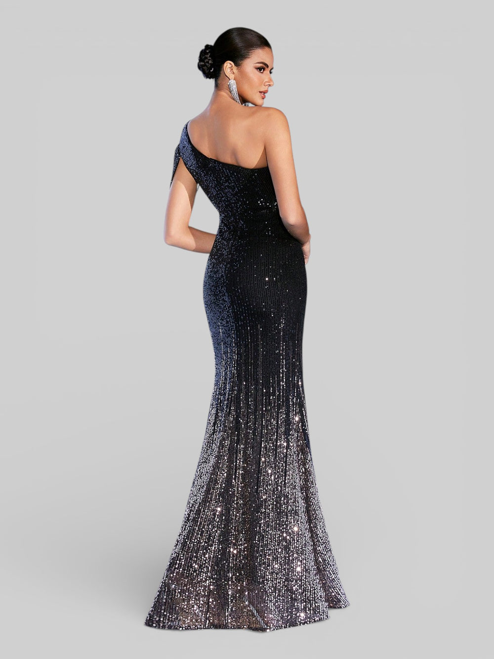 Vestido de Festa Nula Manga Paetê Boston