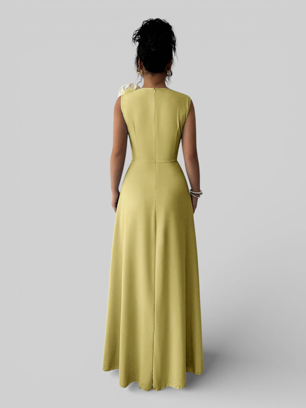 Vestido de Festa Longo Preto e Rosa Elenice - Aurea Dress