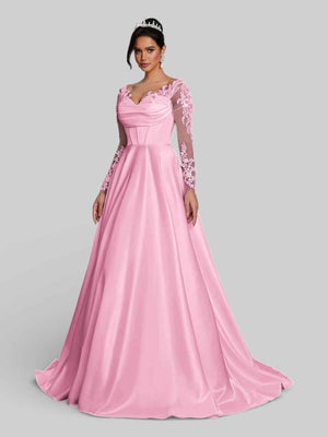 Vestido de Festa Luxo Bordado com Renda Aurea Dress