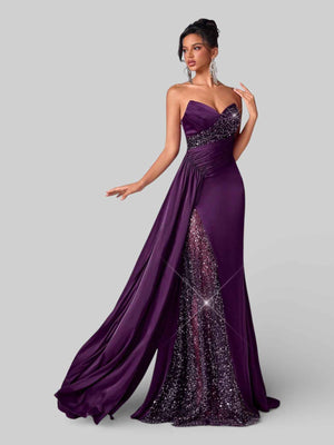 Vestido de Festa Luxo sem Alças Paetê Marquezine