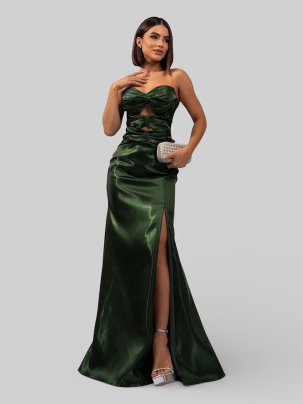 Vestido de Festa Longo Zibeline Glow Corpete Sansara - Aurea Dress