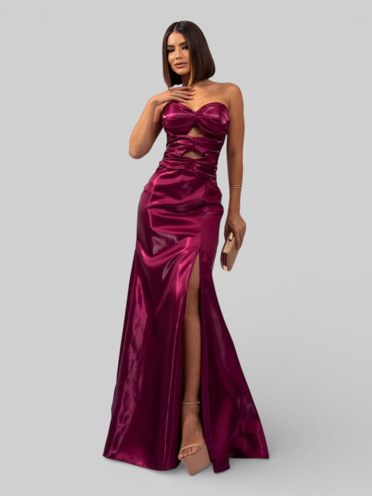 Vestido de Festa Longo Zibeline Glow Corpete Sansara - Aurea Dress
