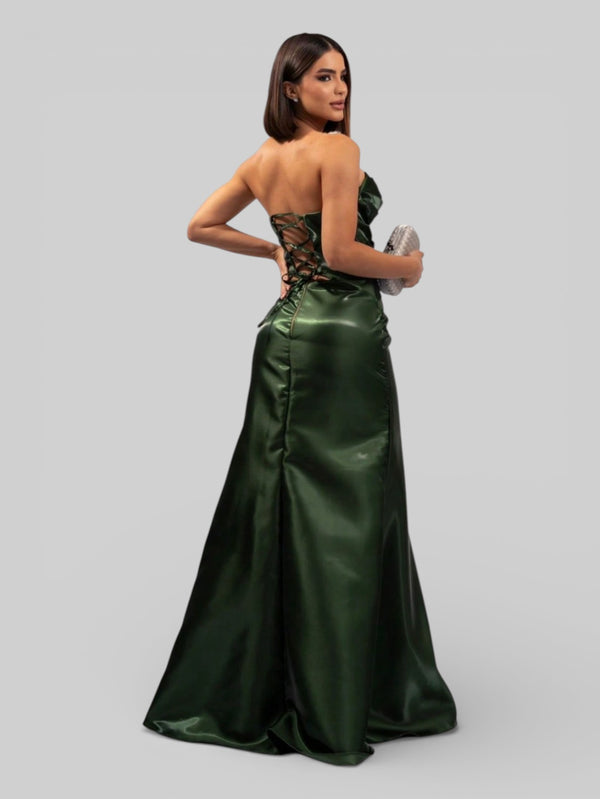 Vestido de Festa Longo Zibeline Glow Corpete Sansara - Aurea Dress