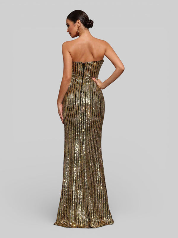 Vestido de Festa Tomara que Caia Paetê Fendall - Aurea Dress