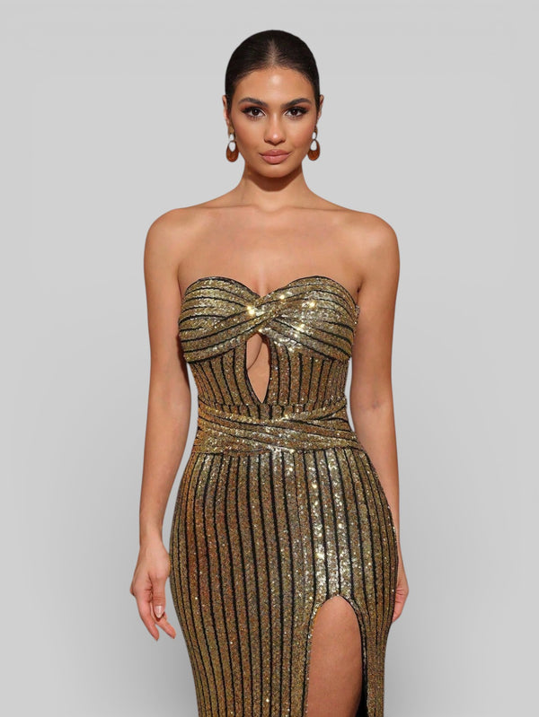 Vestido de Festa Tomara que Caia Paetê Fendall - Aurea Dress