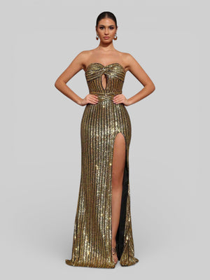 Vestido de Festa Tomara que Caia Paetê Fendall - Aurea Dress