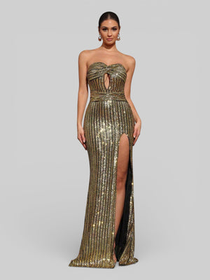 Vestido de Festa Tomara que Caia Paetê Fendall - Aurea Dress