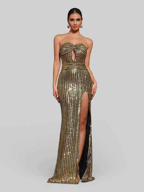 Vestido de Festa Tomara que Caia Paetê Fendall - Aurea Dress