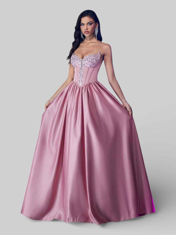 Vestido de Festa Tomara que Caia Paetê Trançado
