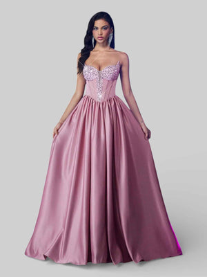 Vestido de Festa Tomara que Caia Paetê Trançado