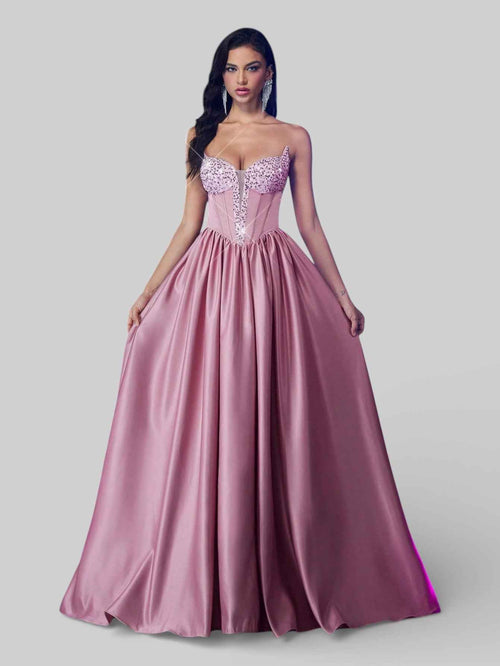 Vestido de Festa Tomara que Caia Paetê Trançado