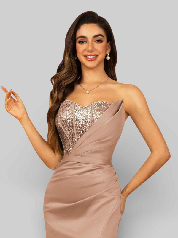 Vestido de Festa Longo Tomara que Caia com Paetê Seller