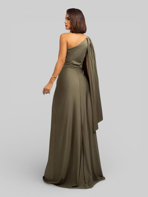 Vestido de Festa Nula Manga Torcido com Capa Noely - Aurea Dress