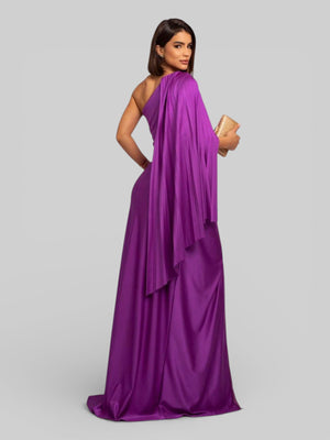 Vestido de Festa Nula Manga Torcido com Capa Noely - Aurea Dress
