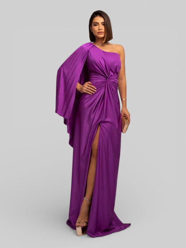 Vestido de Festa Nula Manga Torcido com Capa Noely - Aurea Dress