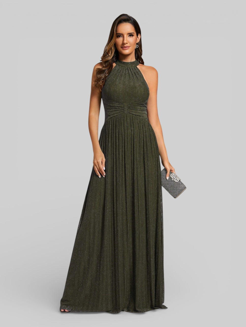 Vestido Longo de Festa Gola Americana Fontenelle - Aurea Dress