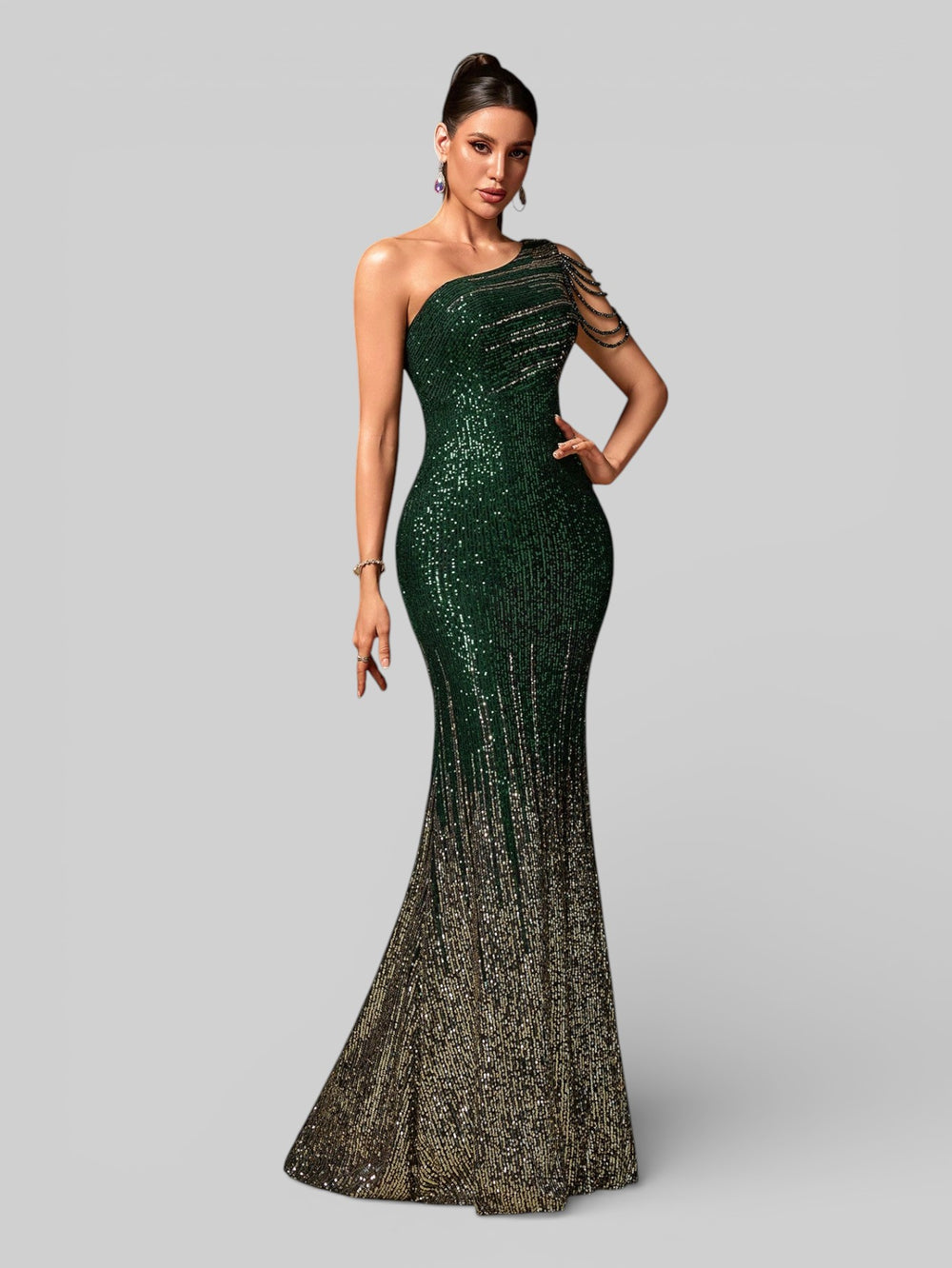 Vestido de Festa Nula Manga Paetê Boston - Aurea Dress