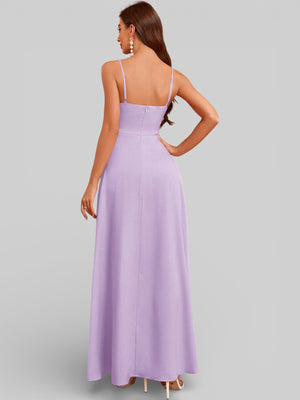 Vestido de Festa Alças Finas com Fenda Monize - Aurea Dress