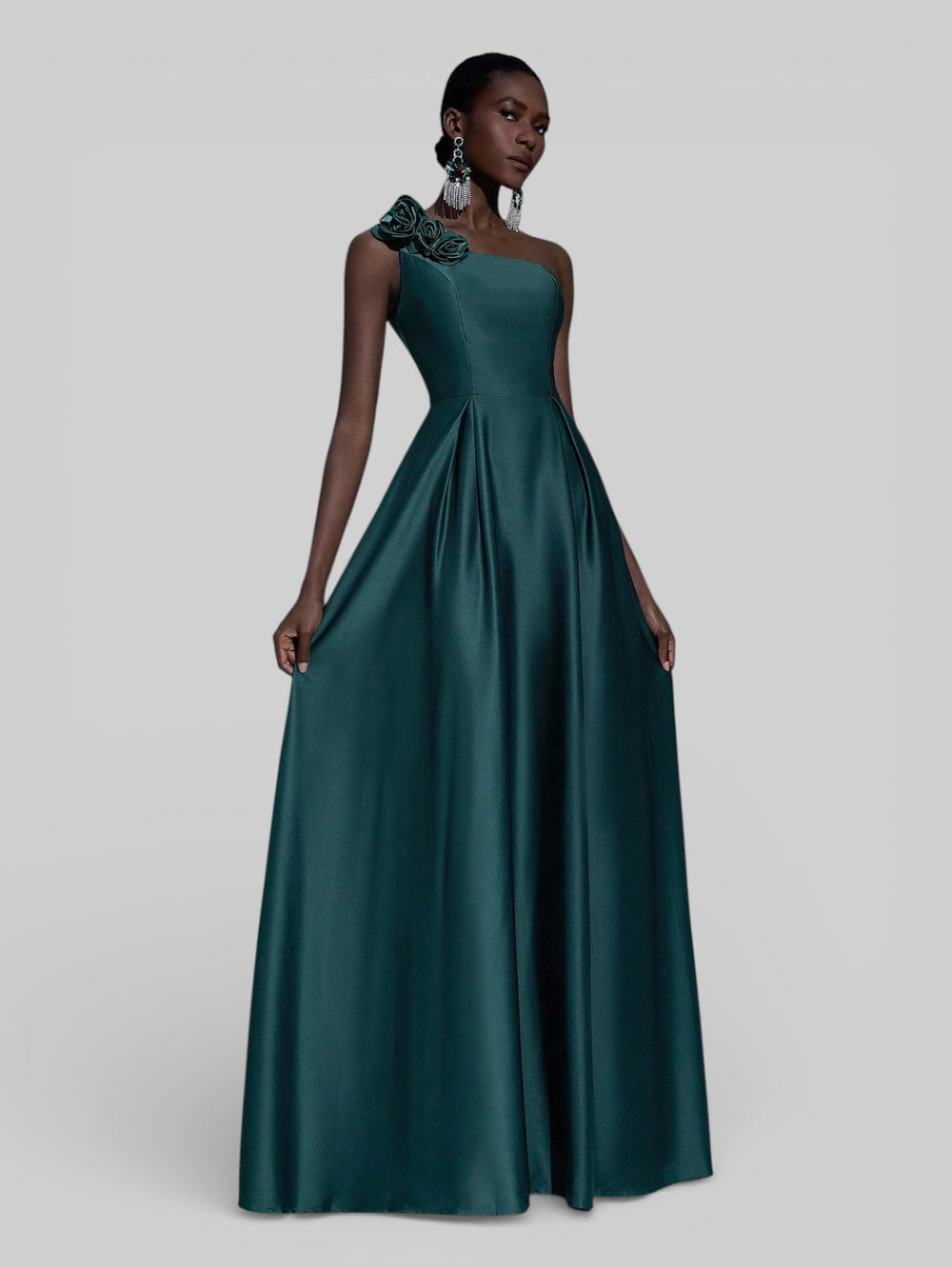 Vestido de Festa Um Ombro Só Flowers Rafic - Aurea Dress