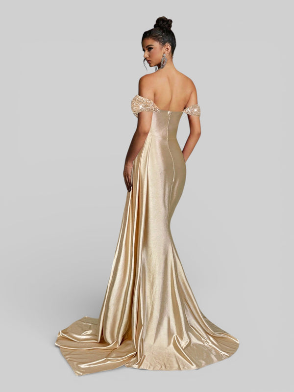 Vestido de Festa Luxo Ombro a Ombro Paetês Famma - Aurea Dress