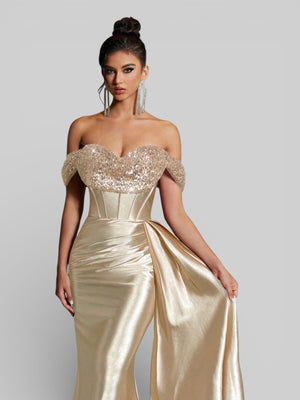 Vestido de Festa Luxo Ombro a Ombro Paetês Famma - Aurea Dress