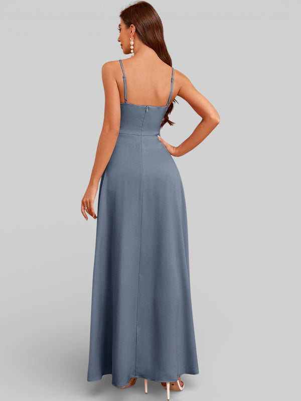 Vestido de Festa Alças Finas com Fenda Monize - Aurea Dress