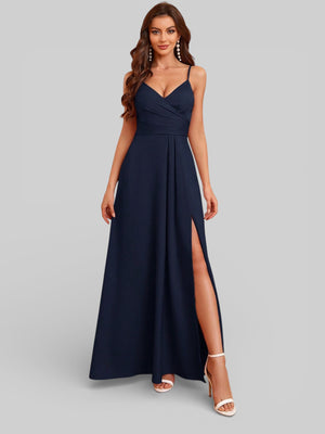 Vestido de Festa Alças Finas com Fenda Monize - Aurea Dress