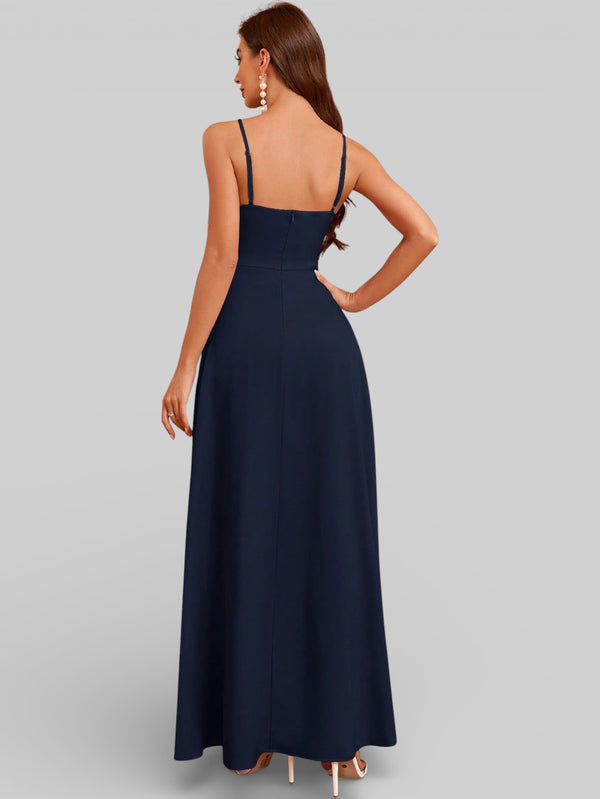 Vestido de Festa Alças Finas com Fenda Monize - Aurea Dress
