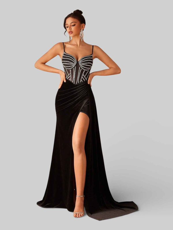 Vestido de Festa com Apliques Formanda Black