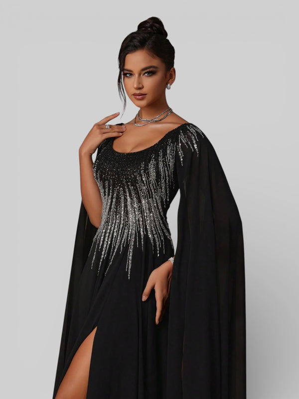 Vestido de Festa Super Luxo Bordado com Capa Magnólia - Aurea Dress