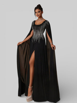 Vestido de Festa Super Luxo Bordado com Capa Magnólia - Aurea Dress