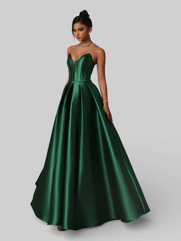 Vestido de Festa Prada Acetinado Milão Green