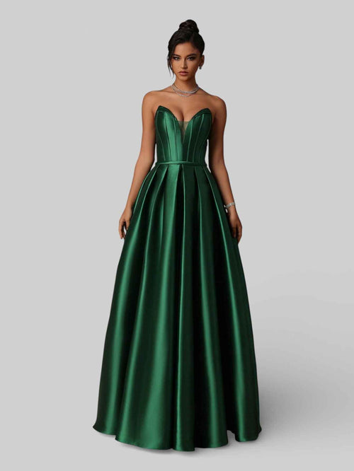 Vestido de Festa Prada Acetinado Milão Green