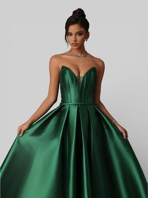Vestido de Festa Prada Acetinado Milão Green - Aurea Dress