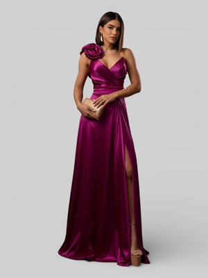 Vestido de Festa Nula Manga com Flor Aurea Dress - Aurea Dress