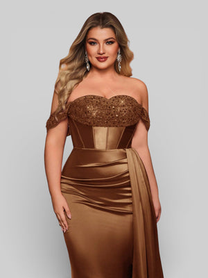 Vestido de Festa Luxo Ombro a Ombro Paetês Famma - Aurea Dress