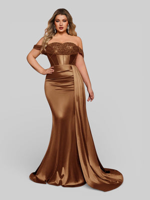 Vestido de Festa Luxo Ombro a Ombro Paetês Famma - Aurea Dress