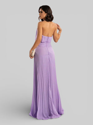 Vestido de Festa Plissado Gola Halter Ruby - Aurea Dress