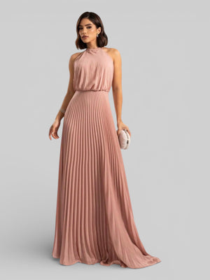 Vestido de Festa Plissado Gola Halter Ruby - Aurea Dress