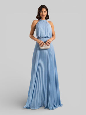 Vestido de Festa Plissado Gola Halter Ruby - Aurea Dress