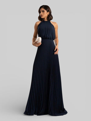 Vestido de Festa Plissado Gola Halter Ruby - Aurea Dress