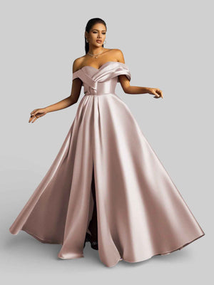 Vestido Longo de Festa Luxo com Fenda Vision