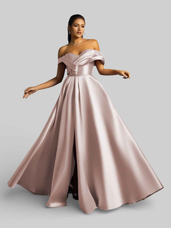 Vestido Longo de Festa Luxo com Fenda Vision