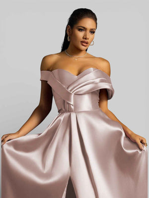 Vestido Longo de Festa Luxo com Fenda Vision