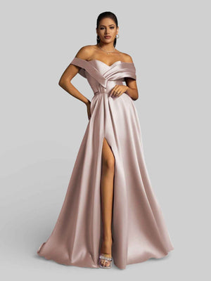 Vestido Longo de Festa Luxo com Fenda Vision