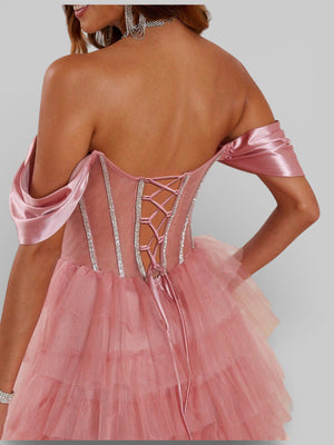 Vestido de Festa Super Luxo Cascata Corpete Paetê - Aurea Dress